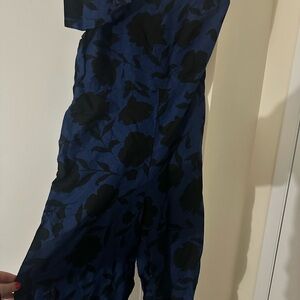 Kate Spade Black and Blue Floral Jumpsuit